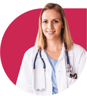 A female TheraLeaf doctor with a stethoscope.